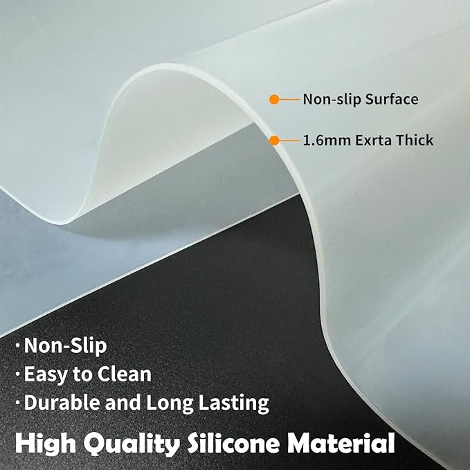 78.7”x23.6”(200cmx60cm) Heat Resistant Mat for Countertop, Silicone Mats for Kitchen Counter, Extra Large Counter Mat, Nonslip Mats for Crafts Countertop Protector, Black