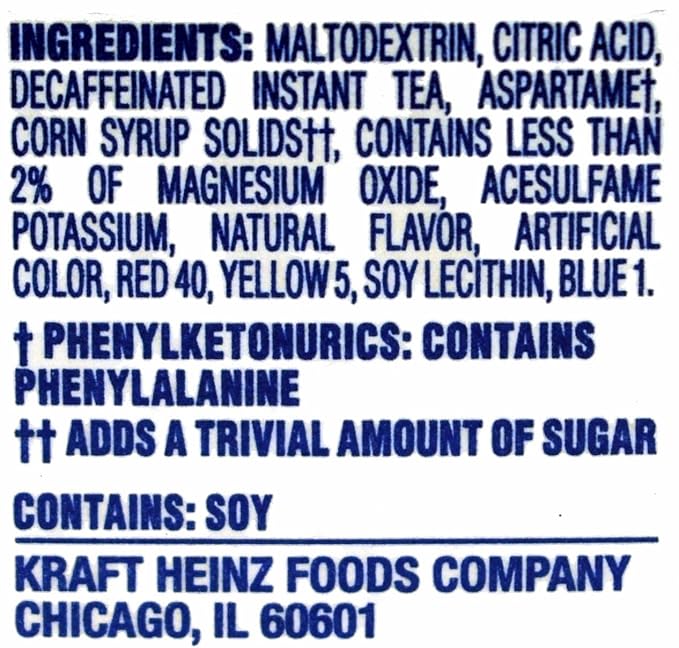 Crystal Light Lemon Decaf Iced Tea Natural Flavor Drink Mix, 12-Quart Canister (Pack of 2)