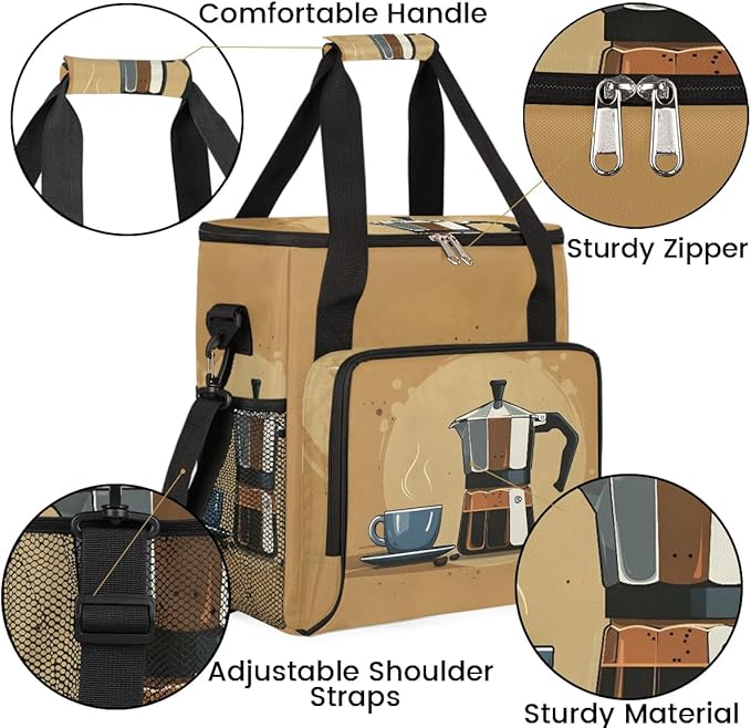 Travel Coffee Maker Carrying Bag Compatible with Keurig K-Mini or K-Mini Plus, Single Serve Coffee Maker Portable Storage Bag with Shoulder Strap(Bag Only)