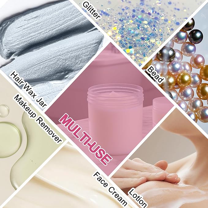 Wide Mouth Travel Containers, PP Clear Leak Proof Travel Plastic Jars with Lids for Creams Lotion Cosmetic, Jewelry Beads, Sample, Small Items Storage (4 Pcs 3.4 oz，4 Pcs 8 oz)