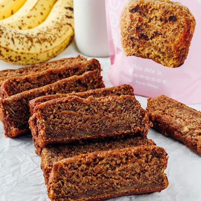 GoNanas Original Oat Flour Banana Bread Mix, Suitable for Plant Based Vegan Diets, Gluten Free Dairy Free Snacks, Healthy Snacks For Adults, Muffin Mix, Nut Free, Cupcakes Dessert, NON-GMO, 3pk