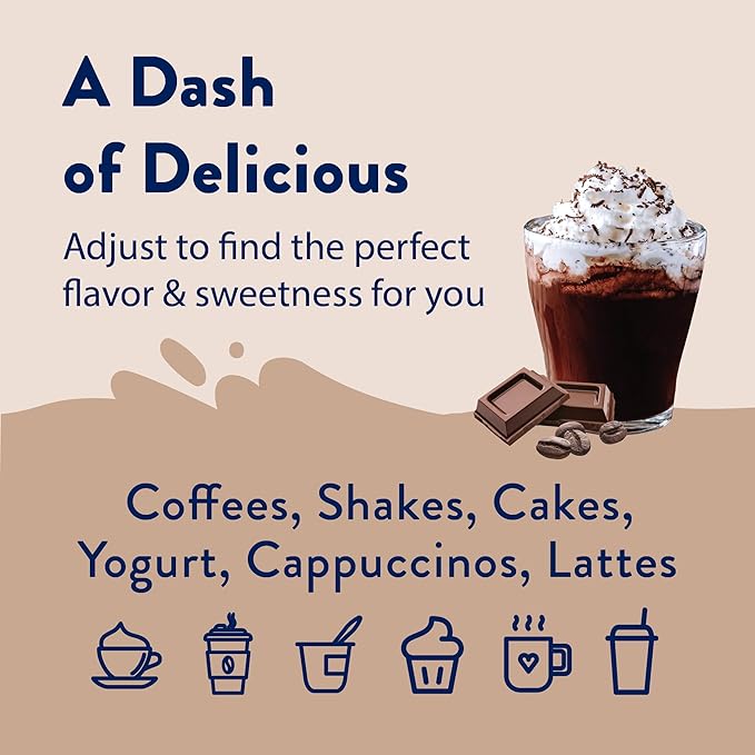 Jordan's Skinny Syrups Sugar Free Coffee Syrup, Mocha Flavor Drink Mix, Zero Calorie Flavoring for Chai Latte, Protein Shake, Food & More, Gluten Free, Keto Friendly, 25.4 Fl Oz, 1 Pack