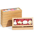 4PCS 12 x 5 x 1.5 inches Premium Kraft Brown Cookie Boxes, Bakery Box for Holiday Cookie Gift Sets