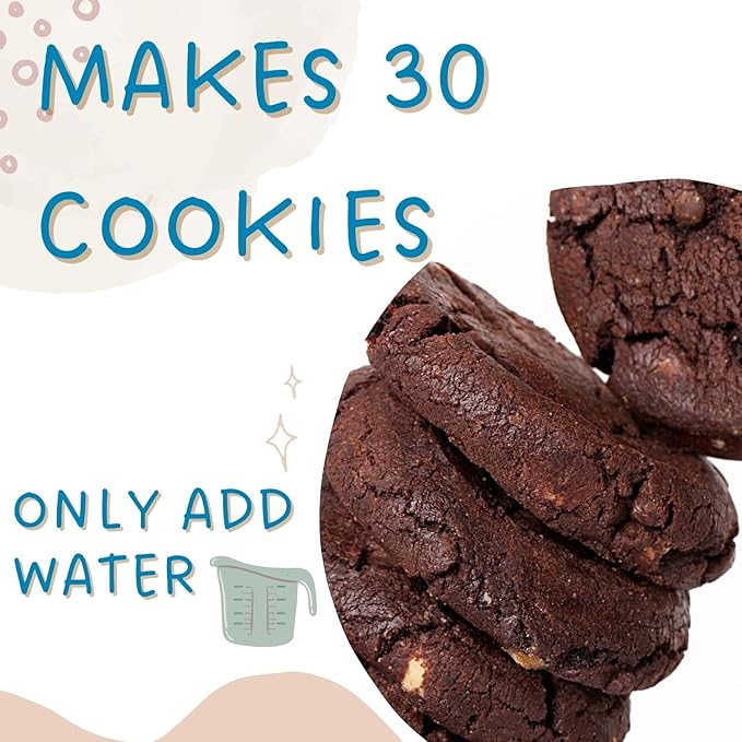 Shirley J- Chocolate Fudge Gourmet Cookie Mix (Makes 30) | Premium Soft Rich Fluffy Quality Chocolate Cookies Flavorful Bakery Grade Cookies | Just Add Water (Chocolate Crinkle)