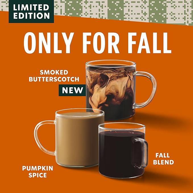 Starbucks K-Cup Coffee Pods, Medium Roast Coffee for Keurig Coffee Makers, Fall Blend, 100% Arabica, Limited Edition, 6 Boxes (60 Pods Total)