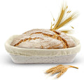 Banneton Bread Proofing Basket Sourdough Proofing Basket for Beginners & Professional Bakers, Handwoven Rattan Cane Bread Maker with Linen for Artisan Breads, 12.25 x 6 x 3.5 Inch, 2-Lb Rectangular