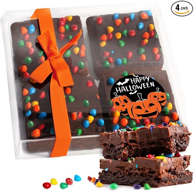 Happy Halloween cookies brownies Gift Basket Chocolate Fudge Brownie Cake Gift For Men Women Package | Nut Free Dairy Free