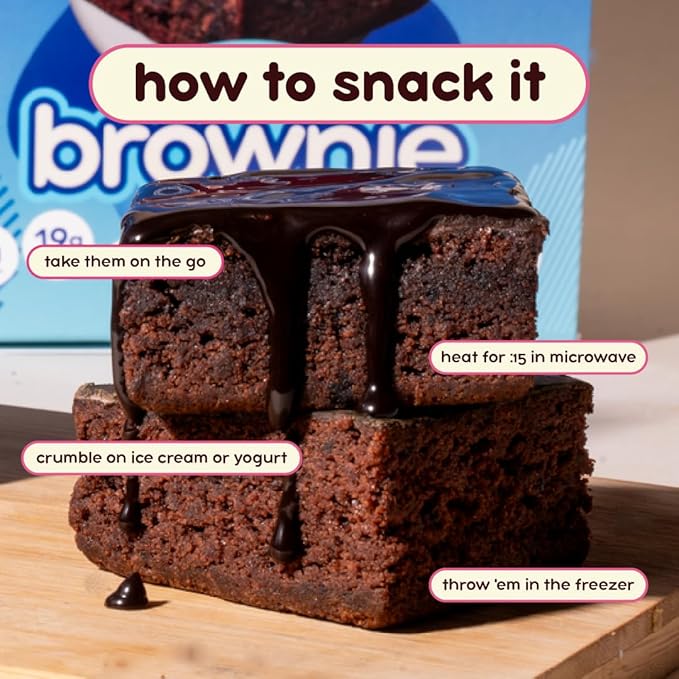 Prime Bites Protein Brownie from Alpha Prime Supplements | High Protein, Collagen Fortified Low Sugar Treat | Delicious Snack | 12 Bars per Box (Chocolate Cookie Monster)