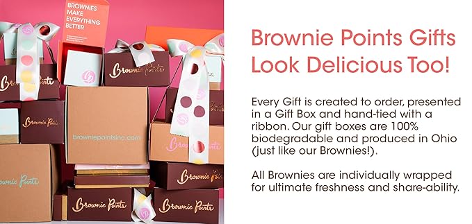 Brownie Points Baby Brownies, 50-Individually Wrapped, Fine and Fresh Ingredients, Gift Box and Gifts Baskets for all Occasions, Fudge Chocolate Brownies, Baked from Scratch, Gourmet Sweet Desserts