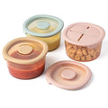 Moonkie Silicone Snack Containers for Kids | 8 oz Baby Food Storage Containers with Airtight Lids and A Snack Lid | Baby Food Jars | BPA Free | Freezer & Dishwasher Safe | 3 Pack