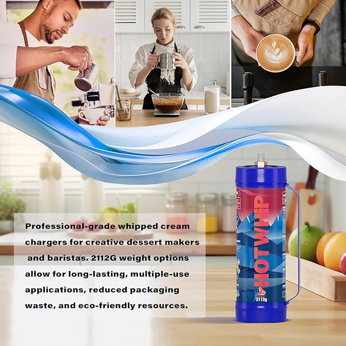 Whipped Cream Chargers 3.3L Tank,2112g x 4 Watermelon Flavor 99.99% Purity Food Grade Cream Charger Leak Proof Whip Cream Cylinder,4 Pack