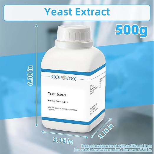 Yeast Extract Medium, Industrial Grade Nutrient Culture Medium, Yeast Extract Media Powder for Laboratory Bacterial Culture, Mycology, 500g/Bottle(1.1 lb.)