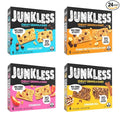 JUNKLESS Chewy Granola Bar 4‑Flavor Variety Pack (24 Bars)–Non‑GMO, Gluten‑Free, Less Sugar Snack Bars— Chocolate Chip, Peanut Butter Chocolate Chip, Cinnamon Roll & Real Strawberry, 4 Boxes