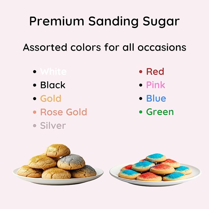Bakerpan Gold Sanding Sugar for Baking & Cookie Decorating - 5 Ounce Edible Gold Sugar Sprinkles for Cookies, Cakes, Cocktails (Made In USA)