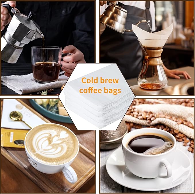50 Pack Cold Brew Coffee Filters, 20" X 20" Commercial Cold Brew Filters, Filter Bag for Brew Up To 5 LBS Coffee, Fits 5 Gallon Buckets