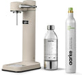 Aarke Carbonator lll with CO2 Cylinder, Sparkling & Carbonation Water Machine, Stainless Steel with PET BPA-Free Reusable Bottle Volume 1L/34 fl oz (Sand)