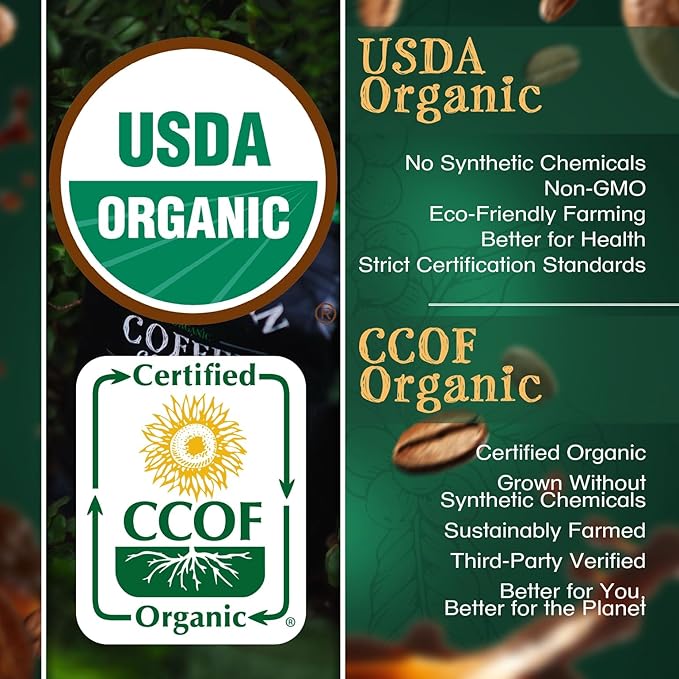 The Bean Organic Coffee Company Vanilla Nut, Medium Roast, Ground Coffee, 16-Ounce Bag,Café molido tostado organico