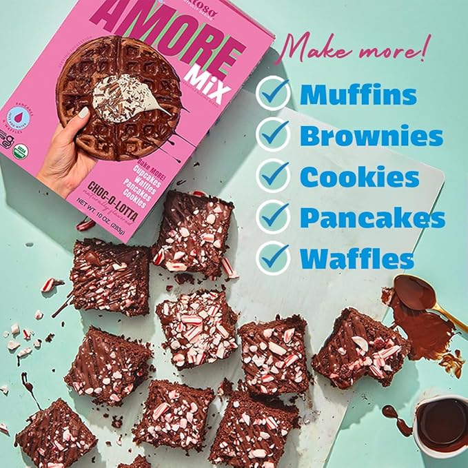Dilettoso's Organic Gluten-Free Oat Flour Baking Mix | Chocolate | Pancakes, Waffles, Cupcakes, Brownies, and Cookies | 10oz AMORE Mix (2 Boxes)