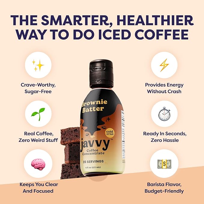 Coffee Concentrate - Limited Release Flavors - Cold Brew Coffee, Perfect for Hot or Iced Instant Coffees, Hot Drinks, Cold Brew Concentrate, 35 Servings - Brownie Batter