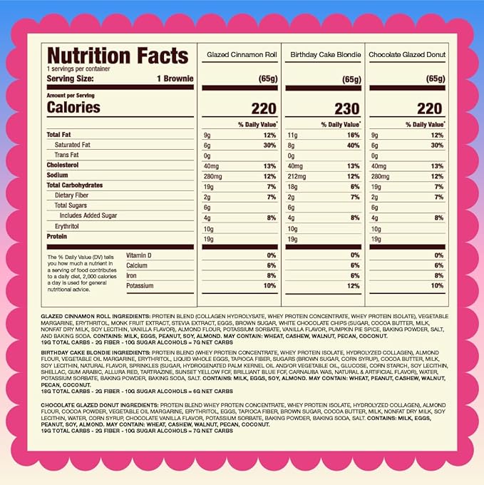 Prime Bites Protein Brownie from Alpha Prime Supplements | High Protein, Collagen Fortified Low Sugar Treat | Delicious Snack | 12 Bars per Box (Variety Pack)
