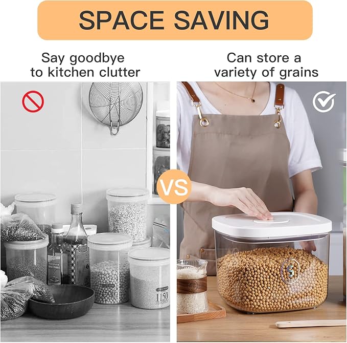 10 Lbs Storage Container Bin Rice Dispenser with Measuring Cup Food Cereal Container Bins Household for Kitchen Pantry Organization