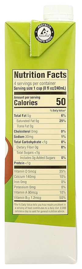365 by Whole Foods Market, Organic Unsweet Original Coconut Milk, 32 Fl Oz (Pack of 6)