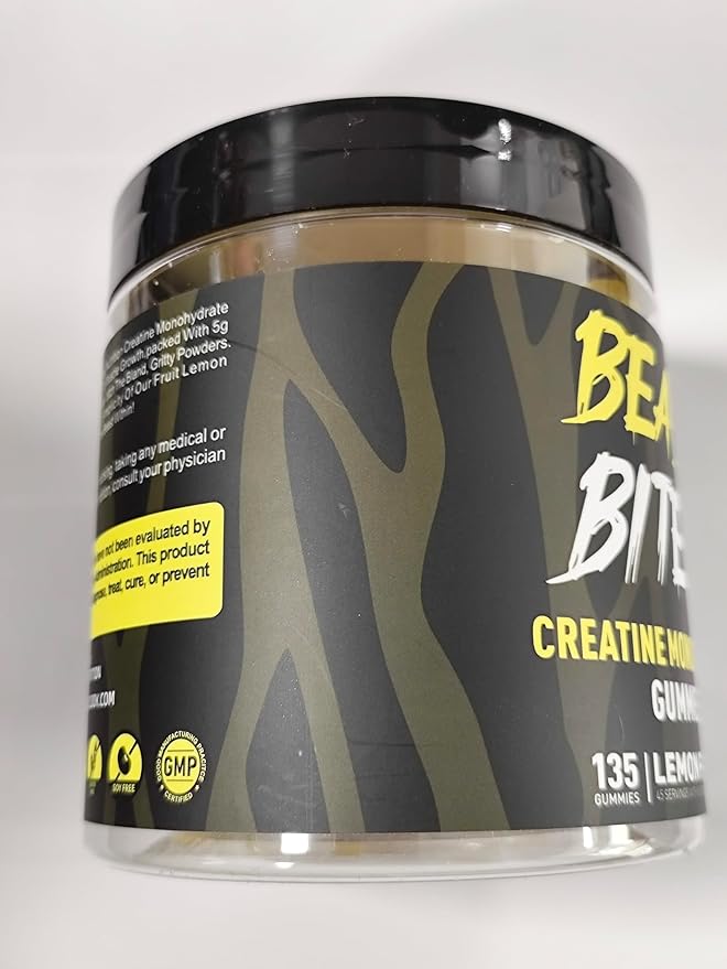 Creatine Monohydrate Gummies 5000mg (135 Count)-Lemon Flavor.
