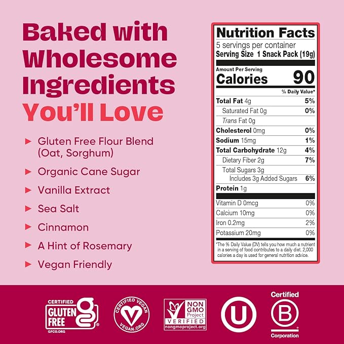 Gluten Free Partake Classic Graham Cracker Minis - Vegan - Free From the Top 9 Allergens Including Dairy, Wheat, Soy, Eggs, & Peanuts - Non GMO - Safe School & Office Snack (20 Packs, 0.67 oz)