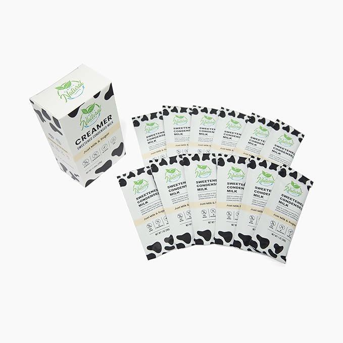 Simply Natural Sweetened Condensed Milk Creamer, 12 Single-Serve 28 gram Sachets, Made in USA, No Additives or Preservatives (12)