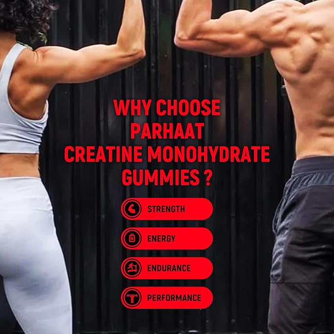 Creatine Monohydrate Gummies 5g for Men & Women - Boost Focus,Strength, and Endurance, Anti-Melting Formula, Vegan, Gluten-Free, Non-GMO, 2.5 Gram Creatine per Gummy (Strawberry 90 ct)