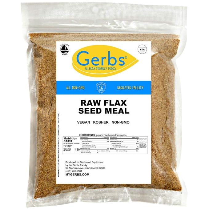 Ground Raw Flax Seed Meal by Gerbs - 4 LBS - Top 11 Food Allergen Free & Non GMO - Vegan & Kosher – Premium Full Oil Content Flax Protein Powder