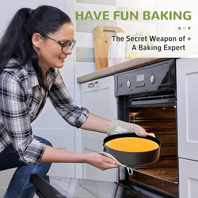 10 Inch Springform Pan with Removable Bottom, Non-stick Round Spring Form Cake Mold Cheesecake Pan For Baking