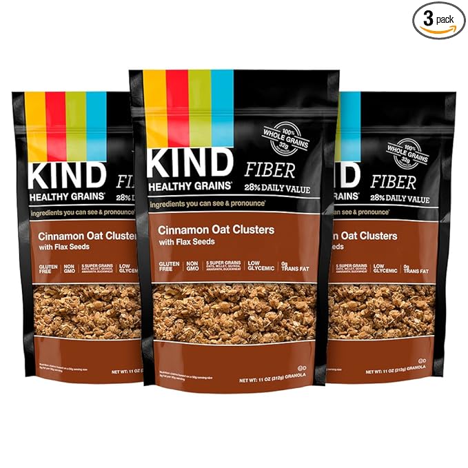 KIND Healthy Grains Clusters, Cinnamon Granola, Healthy Snacks, Gluten Free, 3 Count