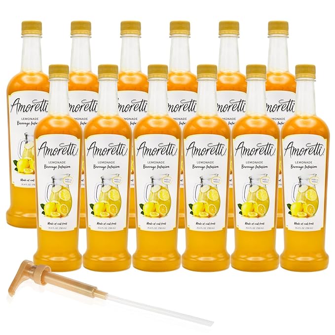 Amoretti - Lemonade Beverage Infusion - Drink Mix & Water Enhancer with Pump for Flavoring Cocktails, Waters, Teas, and other Beverages, Preservative Free