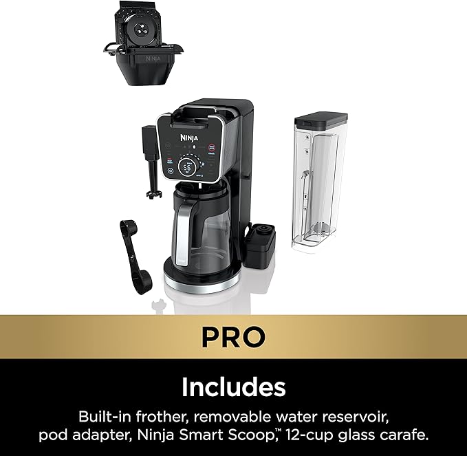 Ninja Drip Coffee Maker With K Cup Combo, DualBrew Pro Specialty Coffee System, Coffee Machine Compatible with K-Cup Pods, 12 Cup Single Serve Coffee Makers with Paper Filter, CFP301