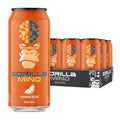 Gorilla Mind Energy Drink | Unmatched Energy · Amplified Focus | N-Acetyl-L-Tyrosine, Alpha-GPC, 200mg Caffeine, Uridine, Saffron | 0 Sugar Or Artificial Colors | 16oz, 12-Pack (Orange Rush)
