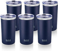HASLE OUTFITTERS 12 oz Skinny Tumbler, Stainless Steel Insulated Slim Tumbler set bulk with Lid, Reusable Double Wall Travel Coffee Mug, Durable Powder Coated Travel Water Cup(Navy,6)