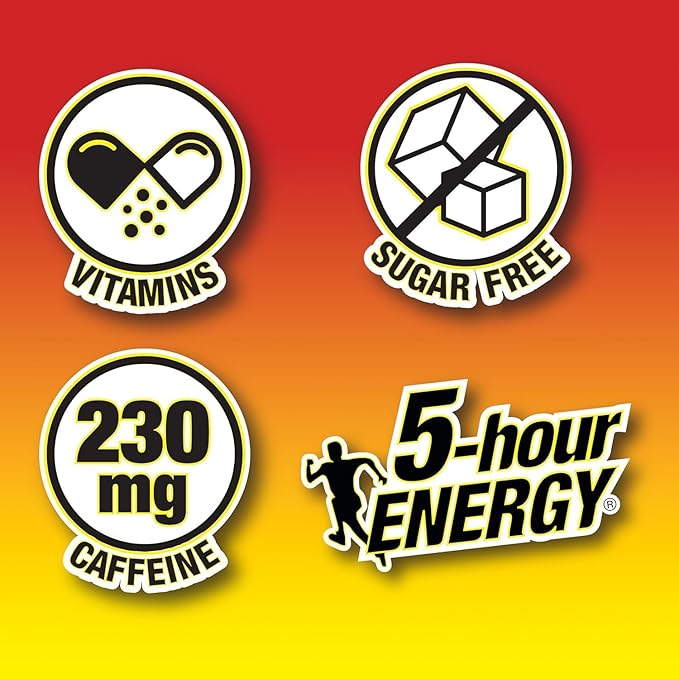 5-hour ENERGY Regular Strength Energy Shot 1.93oz, 20-Pack – Sugar Free Caffeine Energy Booster with B-Vitamins & Amino Acids – Zero Calorie (20 Bottles – Single Flavor, Grape Regular Strength)