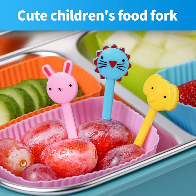 Silicone Lunch Box Dividers, 46 Pcs Bento Bundle Lunch Box Kit for Kids Lunch Accessories, BPA Free, Dishwasher Safe