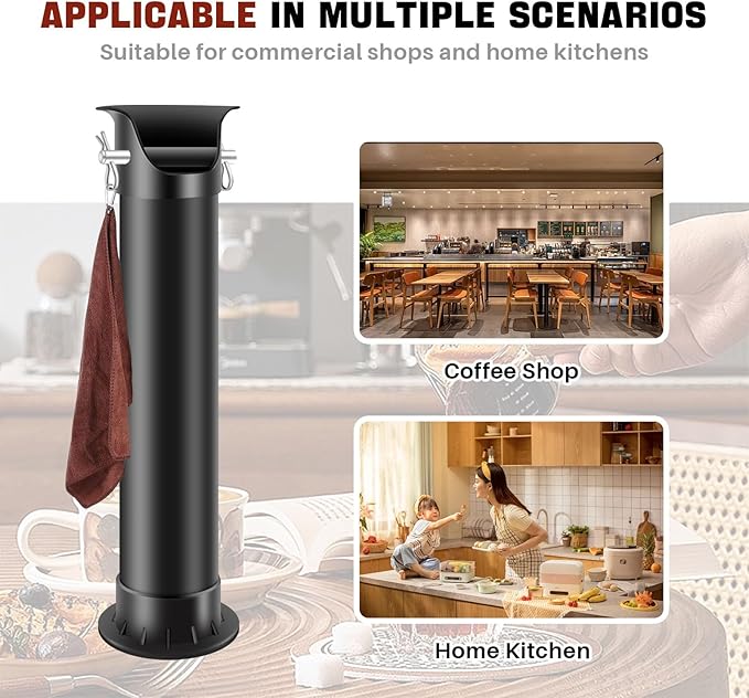 Espresso Coffee Knock Box for Barista Commercial Knock Box for Espresso Coffee Grounds Floor Standing Knock Box with Garbage Bags and Towels