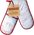 Maison d' Hermine Double Oven Mitt 100% Cotton Heat Resistant Cooking Gloves with Loop, Baking Barbeque, Handling Hot Pan, Fairytale Forest - Thanksgiving/Christmas (7 Inch x 35 Inch)