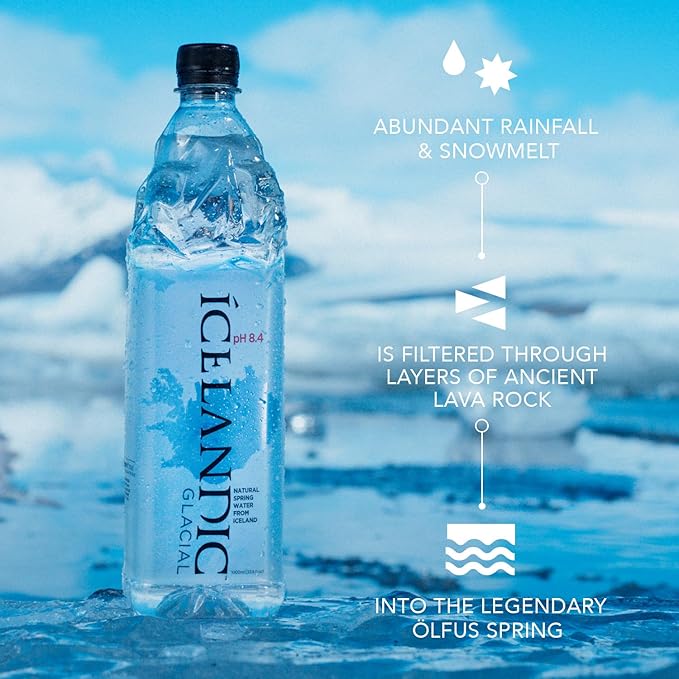 Icelandic Glacial Natural Spring Water, Unflavored, 330 ml / 11.1 Fl Oz (Pack of 24)