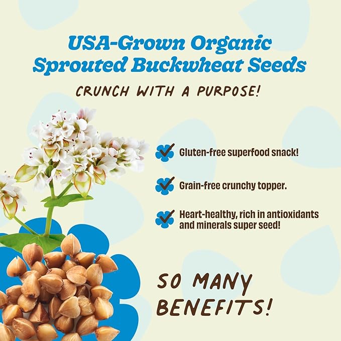 Lil Bucks Sprouted Regeneratively Grown Buckwheat Seeds– Paleo Cereal, Gluten-Free Granola, High in Protein, Low Sugar, Organic Superseed Crunch (ORIGINAL, 3 Pack)