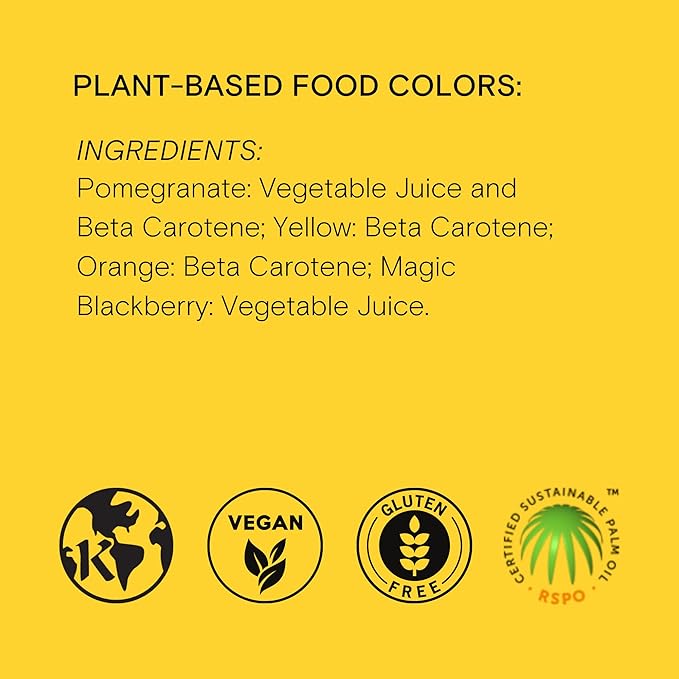 Plant-Based Food Color Variety Pack by Supernatural, Food Dye Powders, 4 Natural Colors, No Artificial Dyes, Gluten Free, Vegan (Pack of 4)
