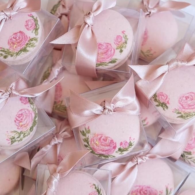 JCXGRVCK 150Pack 2.17x2.17x1.38 Inch Single Macaron Boxes Gift Boxes for Treat,Chocolate Covered Ore,Brownie,Candy,Wedding Bridal Shower Birthday Party Favor