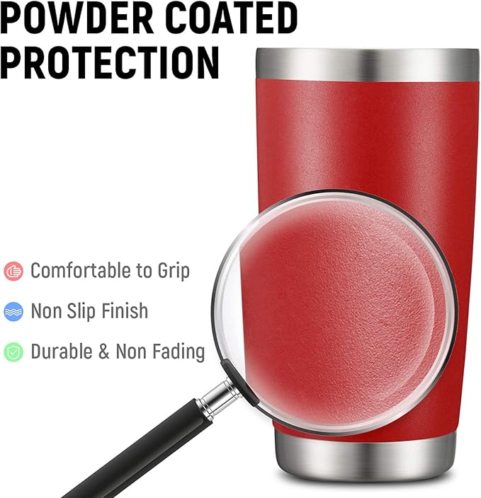 COMOOO 20oz Tumbler with Straw Stainless Steel Insulated Coffee Tumbler Cups Double Wall Vacuum Travel Coffee Mug with Splash Proof Sliding Lid for Hot Cold Drinks (Mix Color,6 Pack)