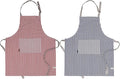 AMOUR INFINI Cotton Aprons for Women with Pockets Adjustable Strap and Waist Ties Washable Printed Aprons for Baking, Cooking, Gardening (Pack of 2- Blue & Rust)
