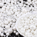 White Pearl Sprinkles for Cake Decorating, 6 Sizes Mix 4.6 oz Edible Pearl Sugar Sprinkles for Cupcake Cookies Ice Cream Donuts Baking Topping