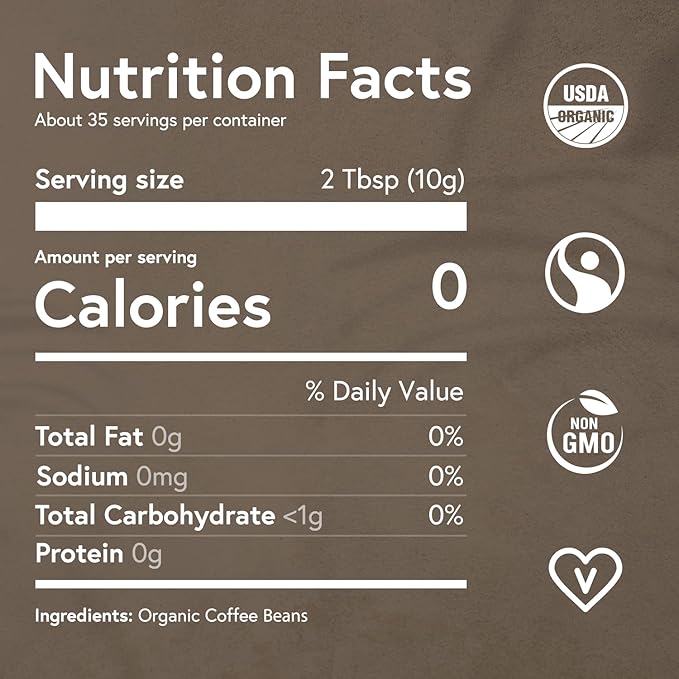 Fabula Low Acid Coffee Beans Whole, USDA Organic Coffee Beans Medium Roast - Non-GMO - No Molds - Mycotoxins Pesticides Free - Single Origin - 12 oz