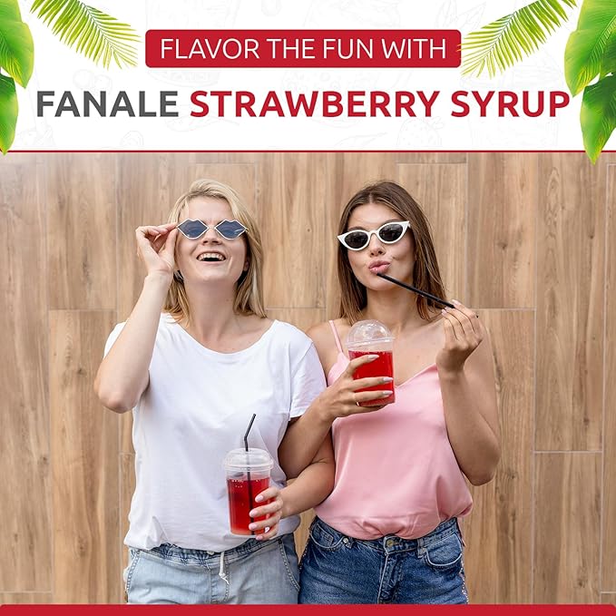 Fanale Premium Flavoring Concentrated Syrup for Bubble Tea | Strawberry Flavor Syrup | for Boba Tea, Smoothies, Slushes, Desserts | 11 pound Pack of 4 | SRP010-CS